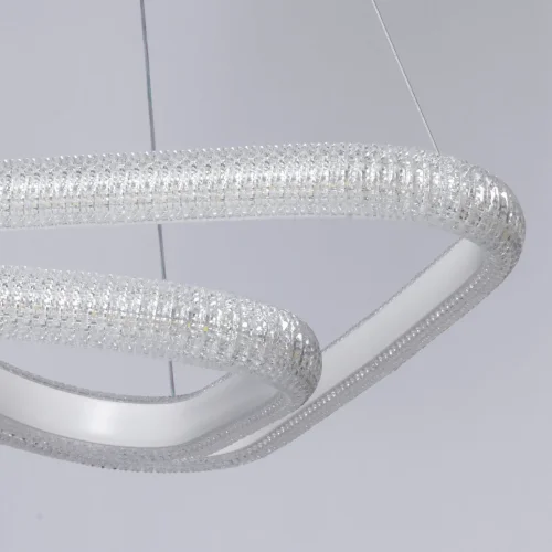 Люстра подвесная LED с пультом Оскар 510015501 DeMarkt белая на 1 лампа, основание белое в стиле современный хай-тек кольца с пультом фото 3